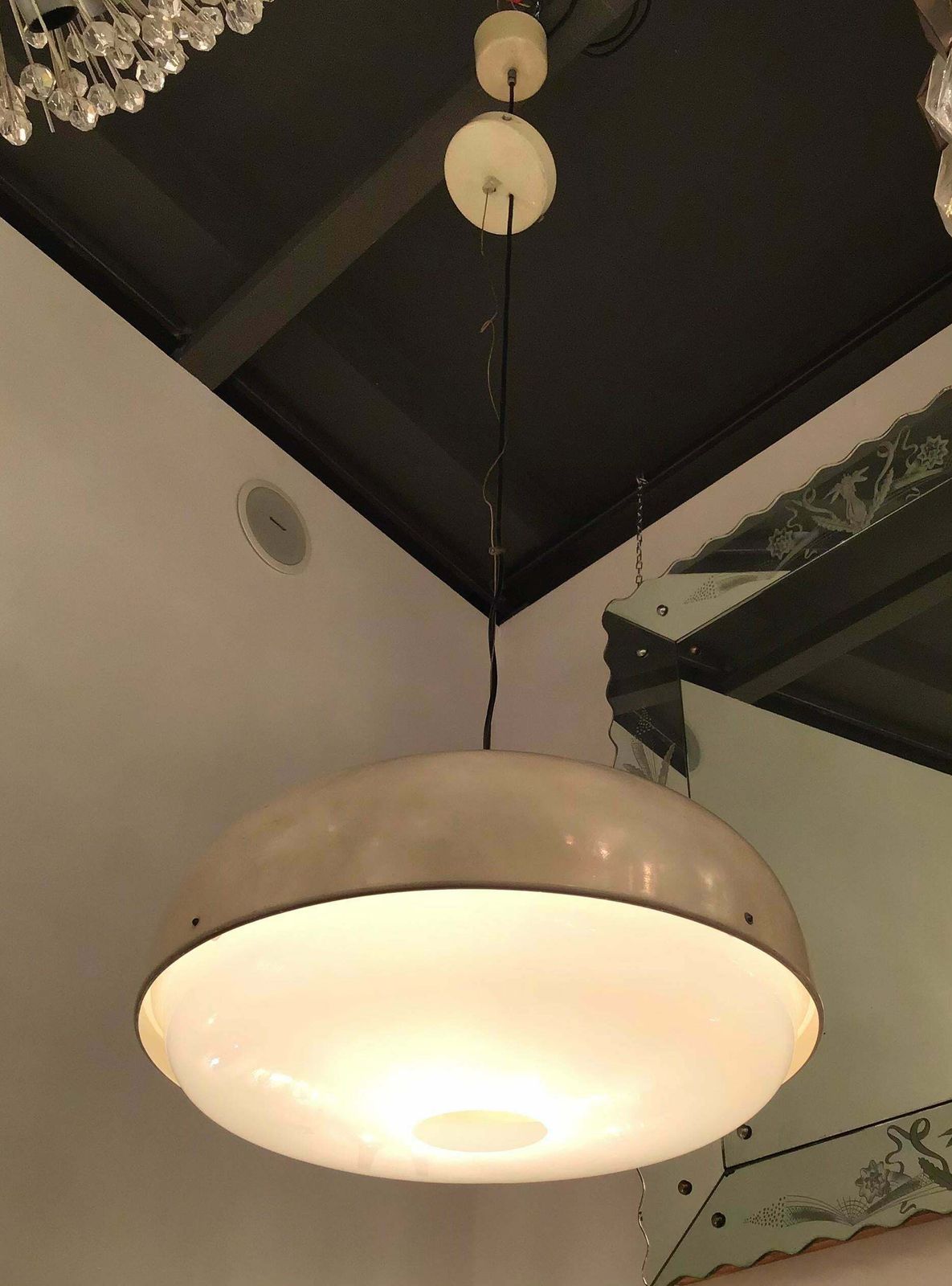Stilnovo Style Chandelier Metal Plexiglas Brass Height Adjustable, 1960, Italy photo 2531.0