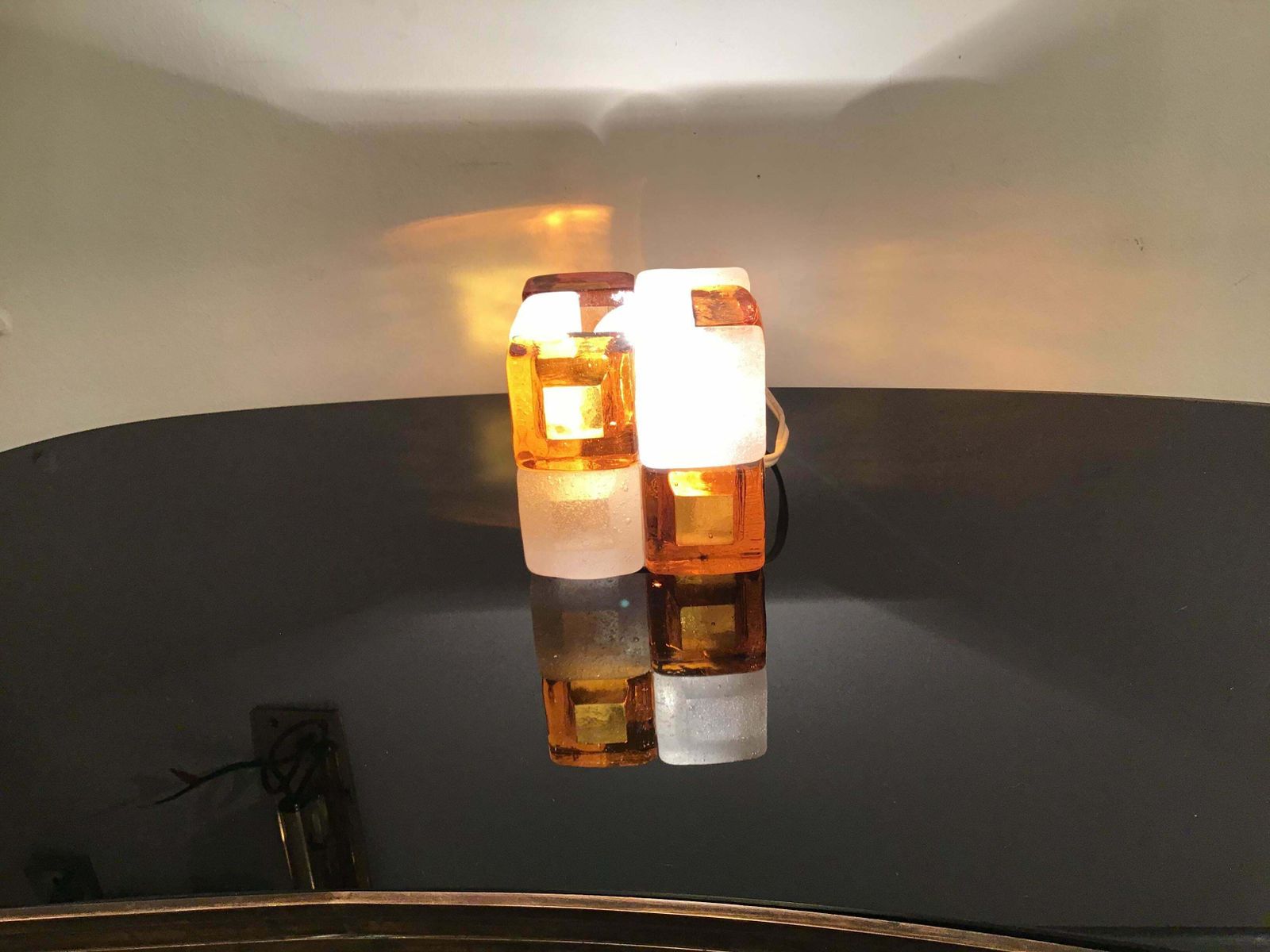 Albano Poli Poliarte Table Lamp Murano Glass 1960 Italy photo vintage