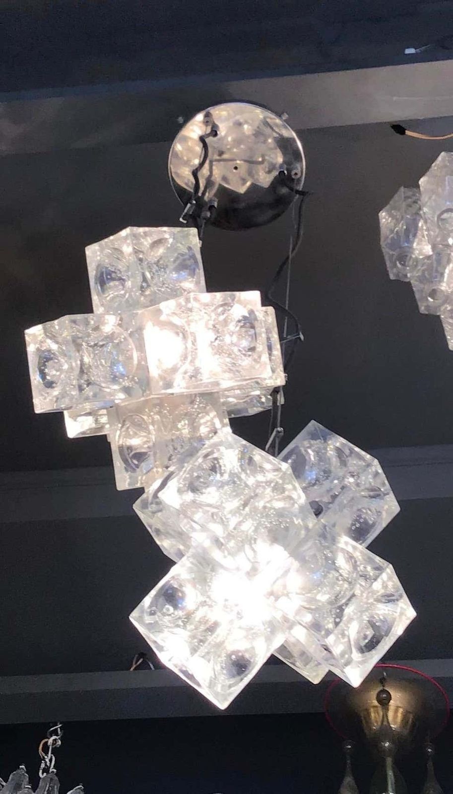 Mazzega Chandelier “Cube” Murano Glass 1965 Italy photo buy