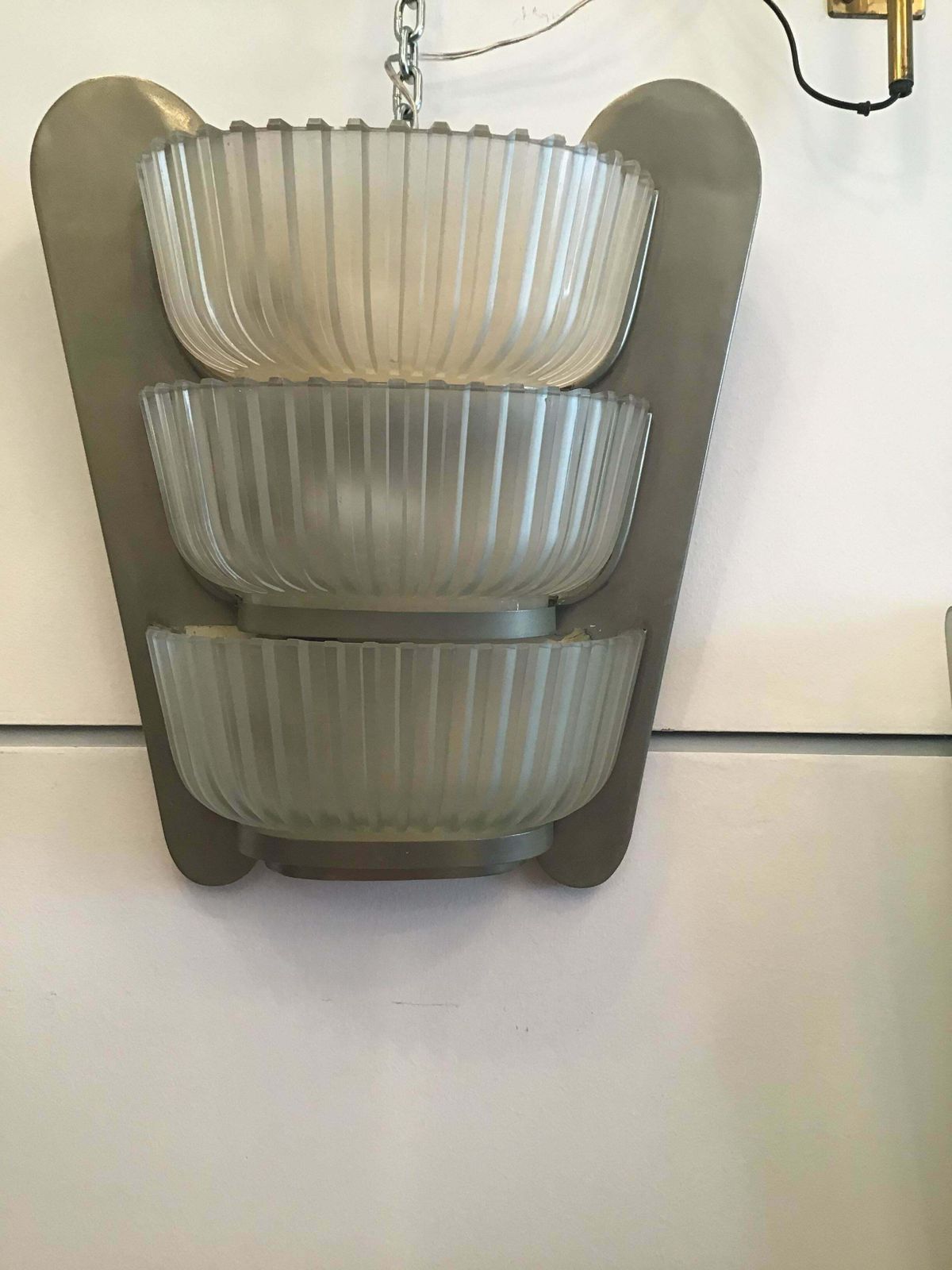 photo for sale Seguso Applique 1930 Glass Metal Crome, Italy