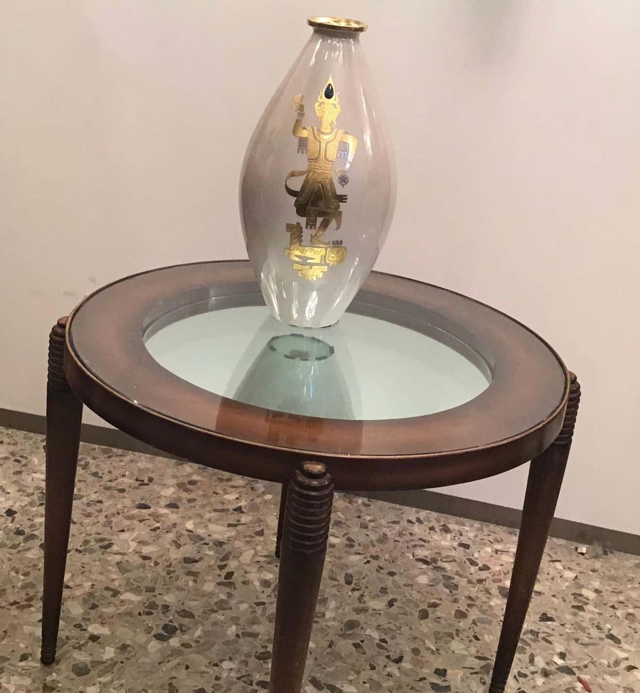 Luigi Brusotti Coffee Table Wood Glass, 1945, Italy photo 2260.0