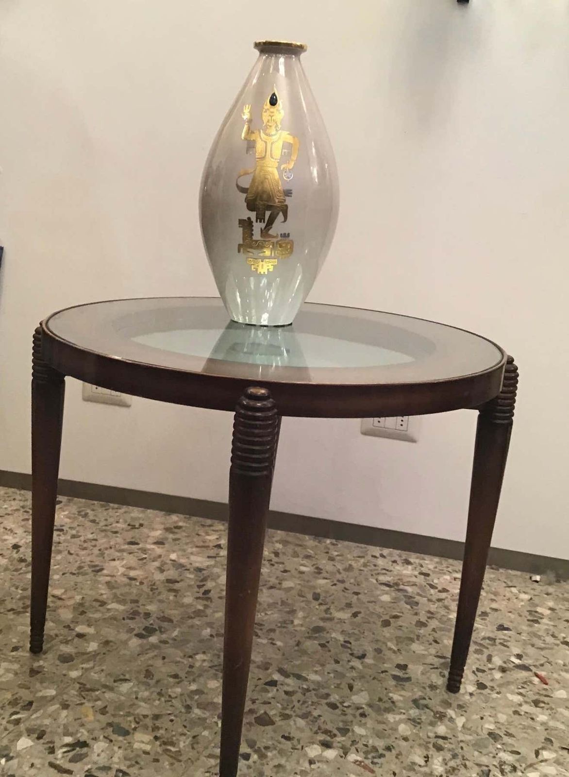 Luigi Brusotti Coffee Table Wood Glass, 1945, Italy photo buy