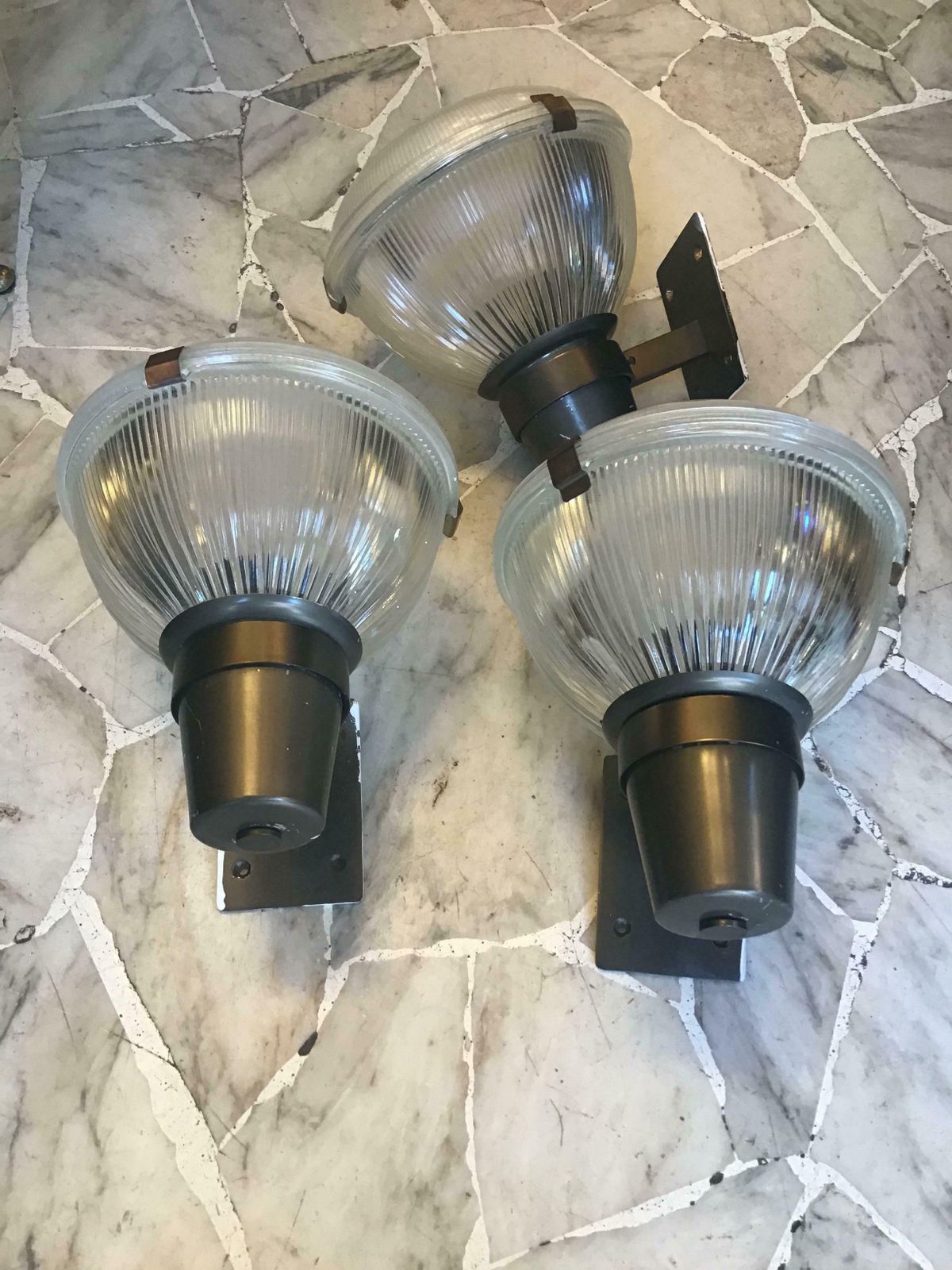 Ignazio Gardella Azucena Sconces Brass Glass Burnished Brass 1960 Italy photo Lighting