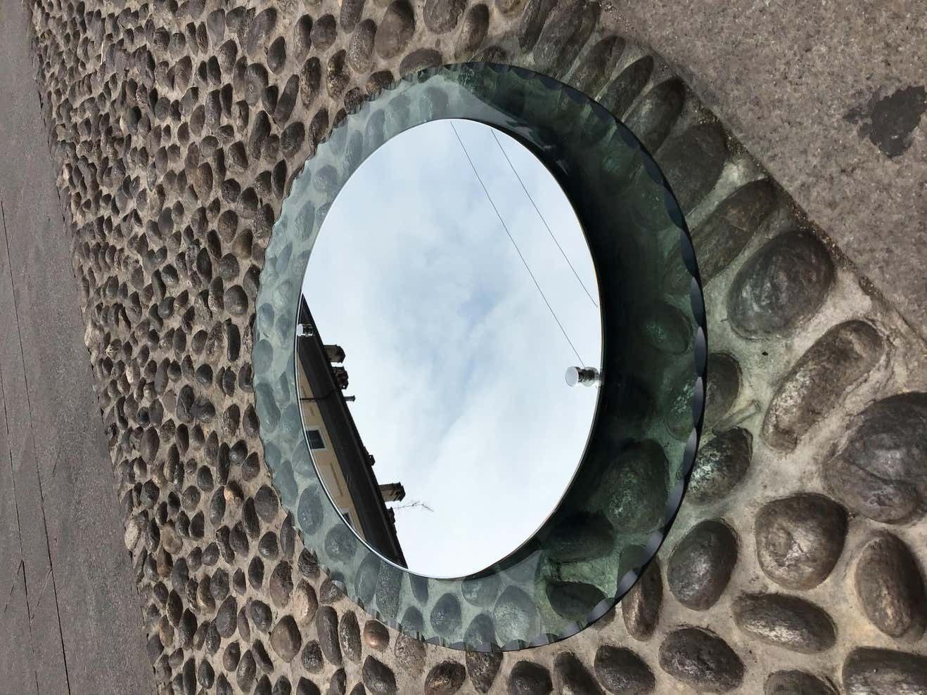 photo for sale Cristal Arte Mirror Glass Metal Crome Iron 1950, Italy