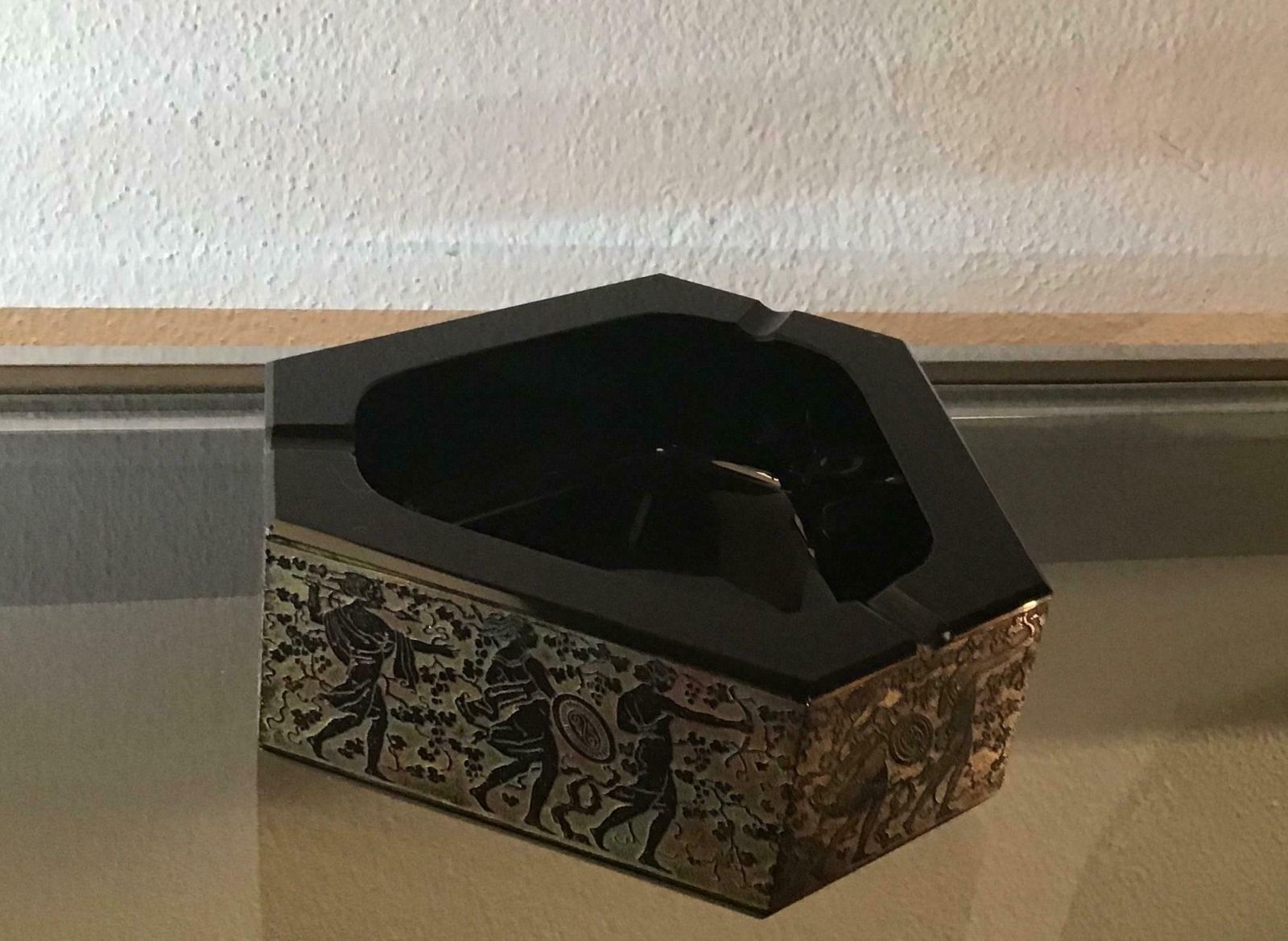photo for sale Moser Karlsbad Ashtray Glass Gold 1920 Republican Ceca