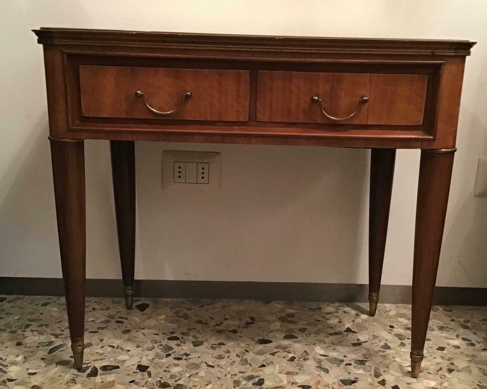 Paolo Buffa Bedside Tables Wood Brass 1940 Italy photo furniture