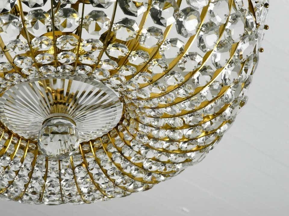 photo furniture Midcentury Ceiling Lamp With Glass Stones Brass Frame Vereinigten Werkstätten