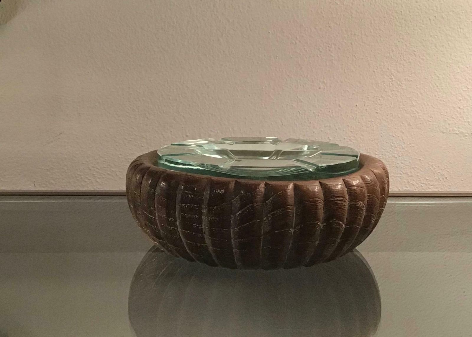 Fontana Arte Box/Empty Pockets/Ashtray Glass Wood, 1950, Italy photo Home Decor