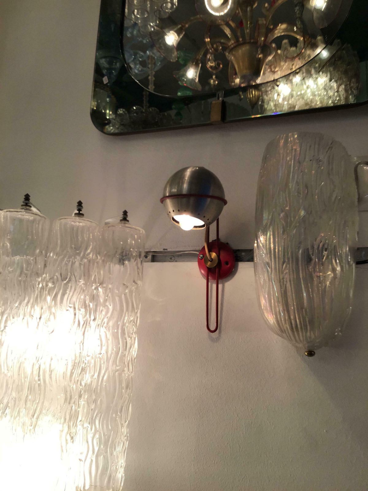 Gino Sarfatti “Stile” Sconces Metal Chrome Metal Lacquered, 1950, Italy photo furniture