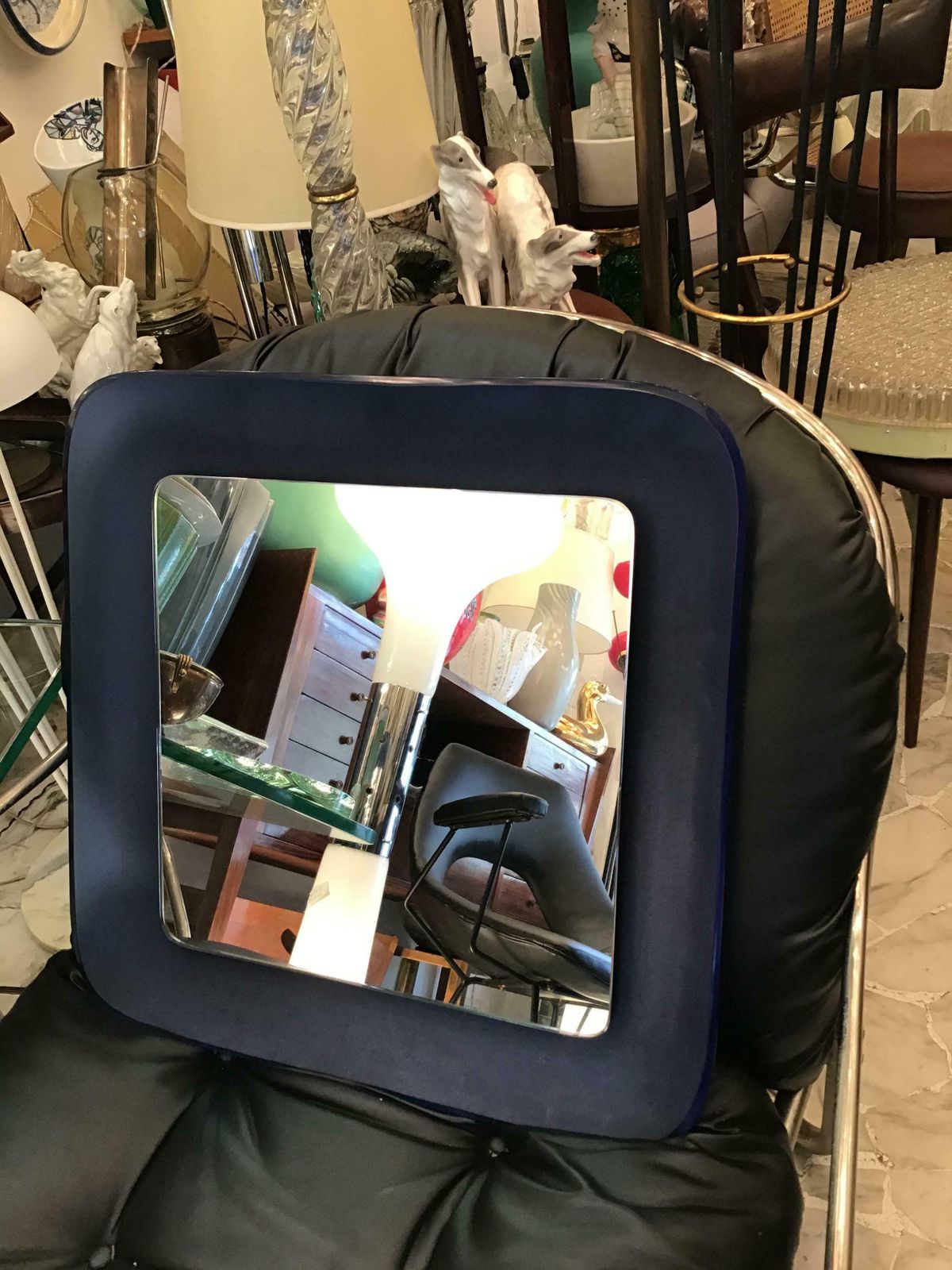 photo furniture Fontana Arte Blu Wall Mirror Glass Iron 1965 Italy