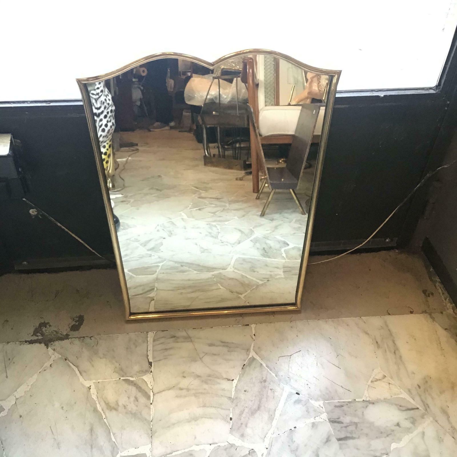 Fontana Arte “Gio Ponti” Mirror Brass Wood Mirrored Glass, 1950, Italy photo buy