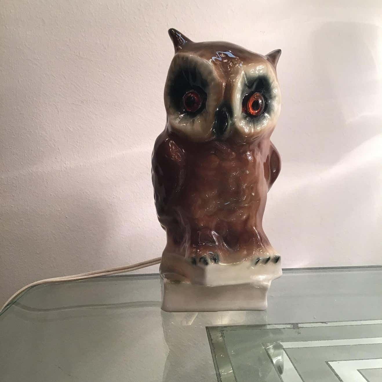 photo furniture Veilleuse “Capodimonte “ Owl 1950 Italy