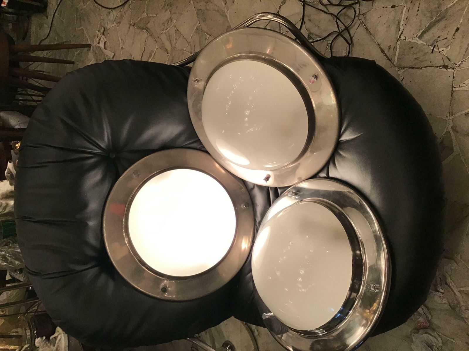 Azucena Sconces/Ceilling Light Metal Crome Glass 1950 Italy photo 1356.0
