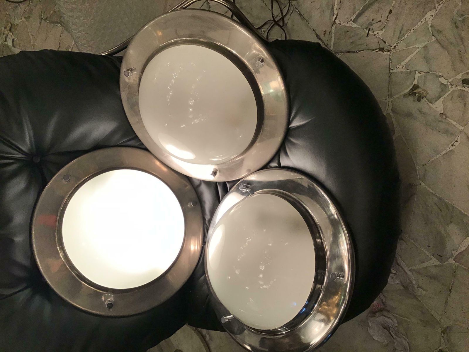Azucena Sconces/Ceilling Light Metal Crome Glass 1950 Italy photo buy