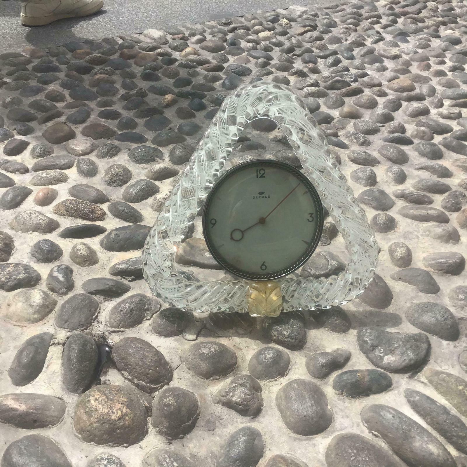 Seguso “ Zanfirico “ Wake Up” Murano Glass Metal Crome, 1950, Italy photo Home Decor