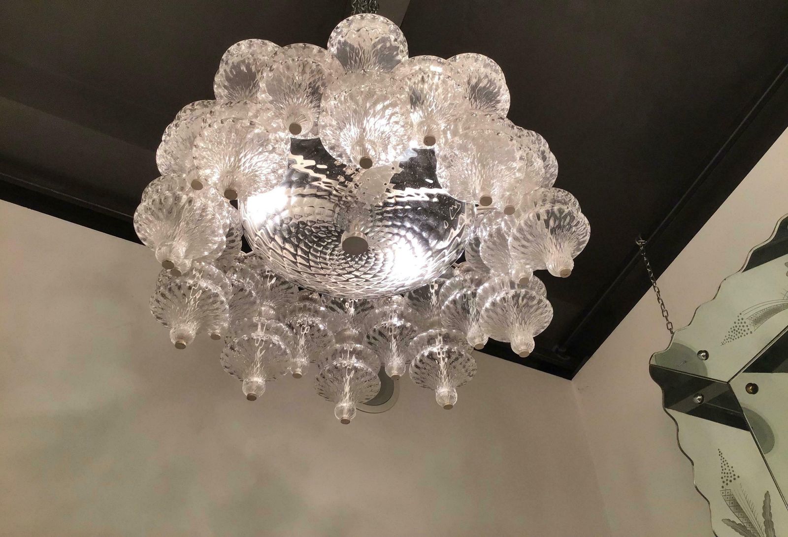 Arredoluce Chandelier Murano Glass Iron 1961 Italy photo furniture