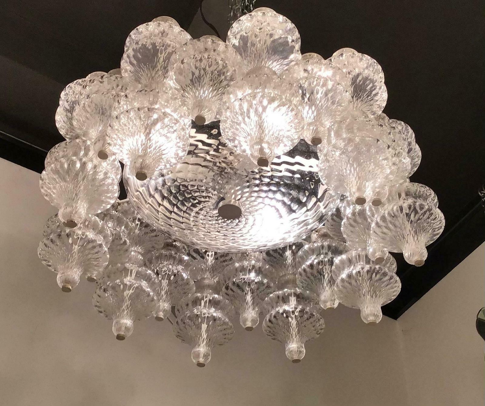 Arredoluce Chandelier Murano Glass Iron 1961 Italy photo Lighting