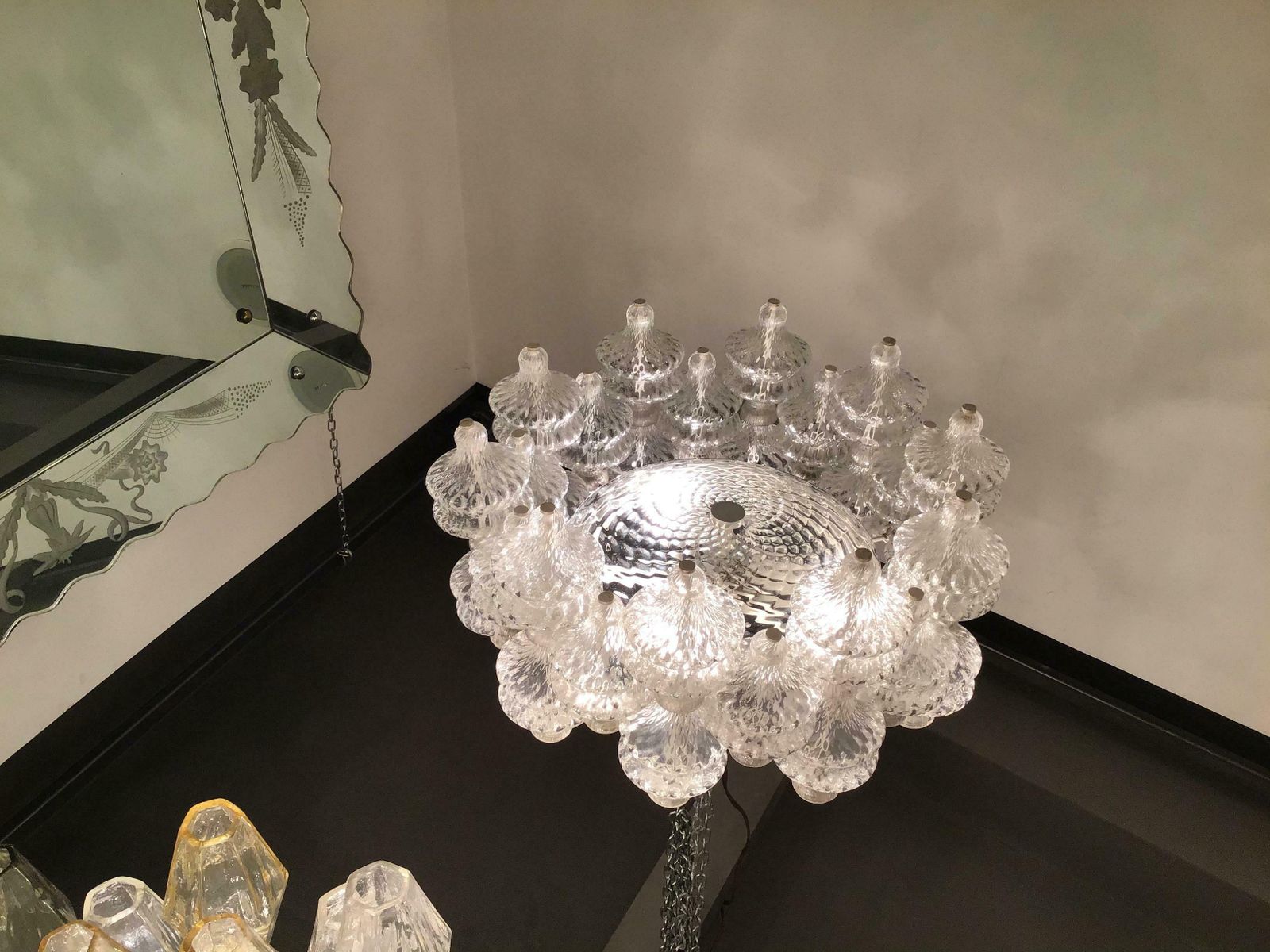 Lighting Arredoluce Chandelier Murano Glass Iron 1961 Italy photo
