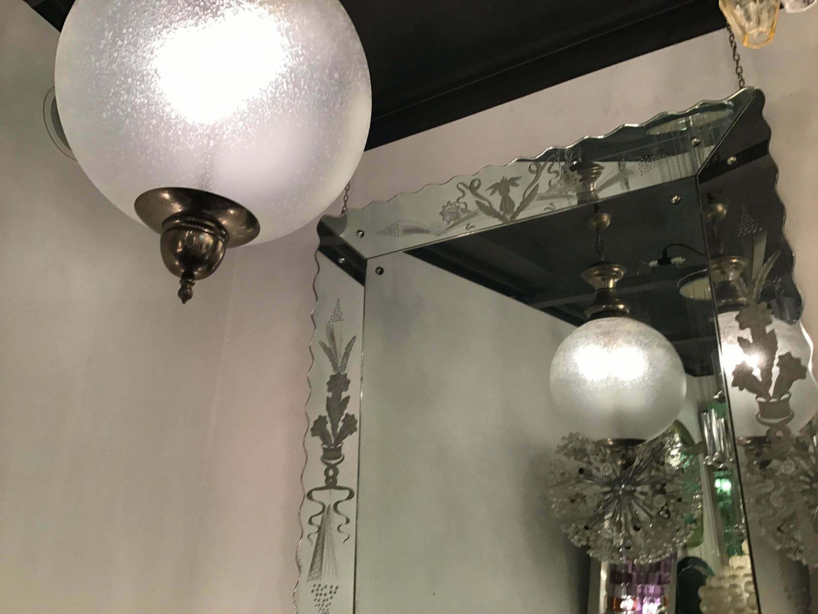 Azucena Luigi Caccia Dominioni Chandelier Glass Burnished Metal 1950 Italy photo 2712.0