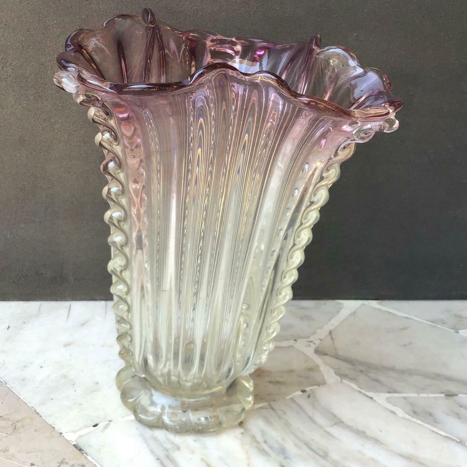 photo for sale Barovier E Toso Vase Murano Glass 1940 Italy