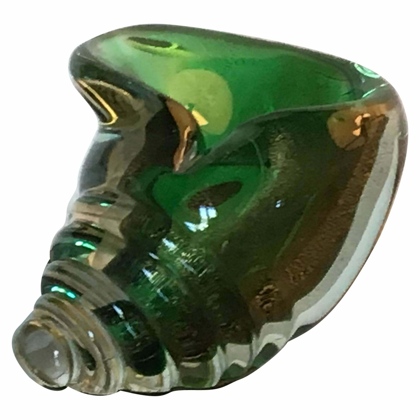 Seguso Seashell Murano Glass Gold Leaf Inclusions, 1950, Italy