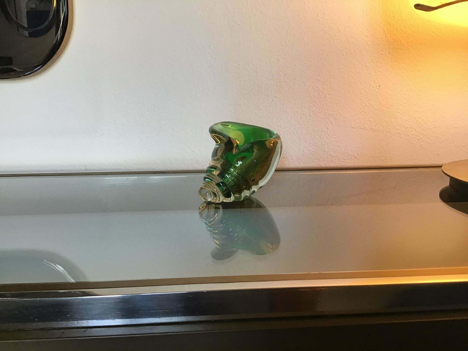 Seguso Seashell Murano Glass Gold Leaf Inclusions, 1950, Italy photo 814.0