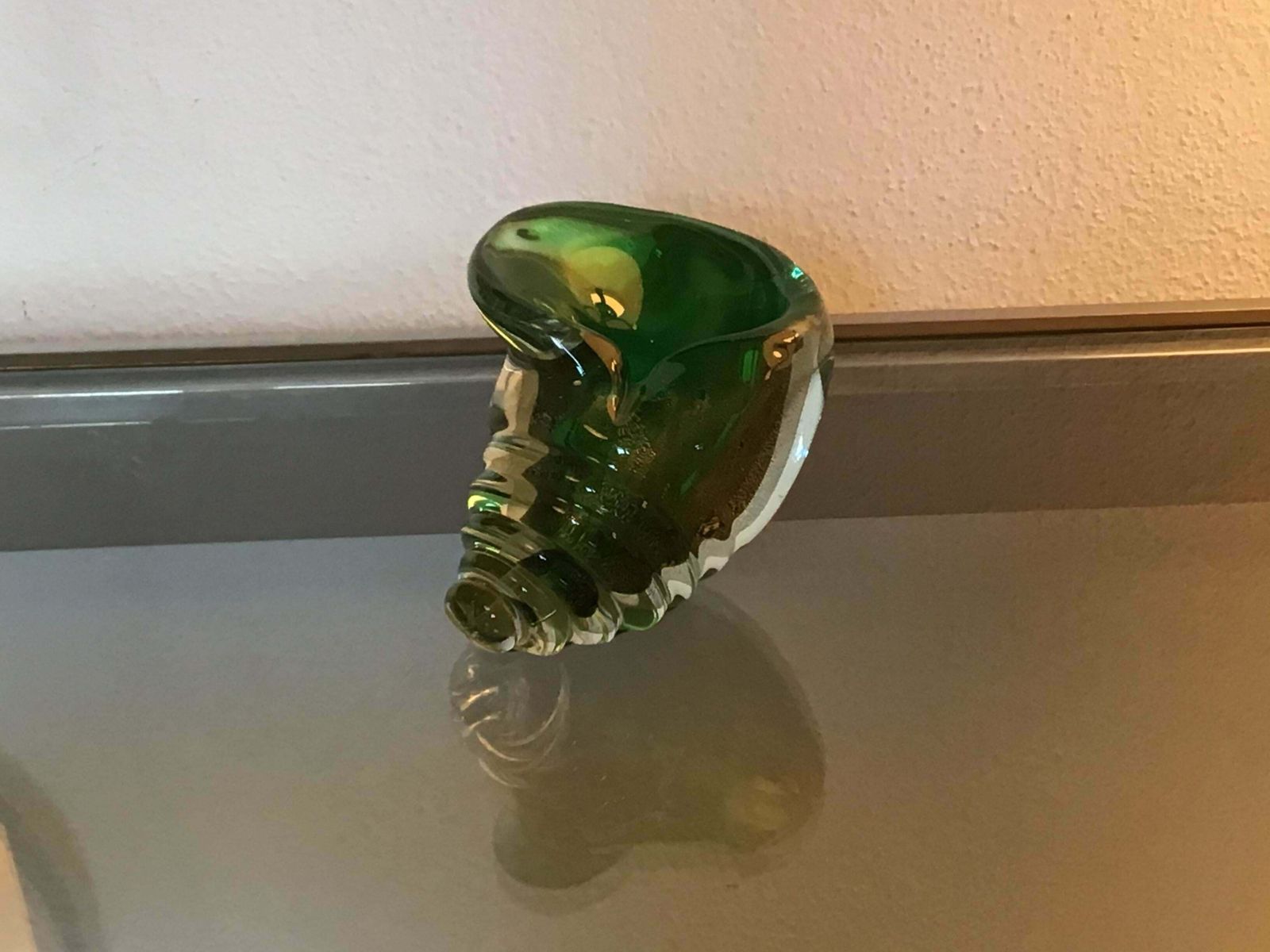 814.0 Seguso Seashell Murano Glass Gold Leaf Inclusions, 1950, Italy photo