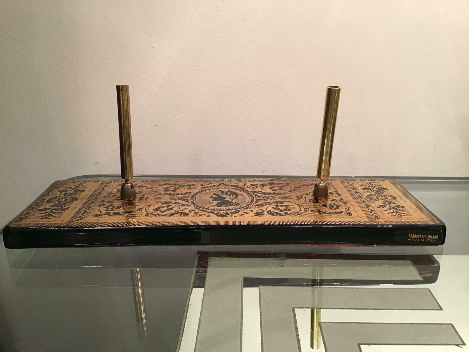Fornasetti Pen Holder Ceramic Brass Gold, 1950, Italy photo Home Decor
