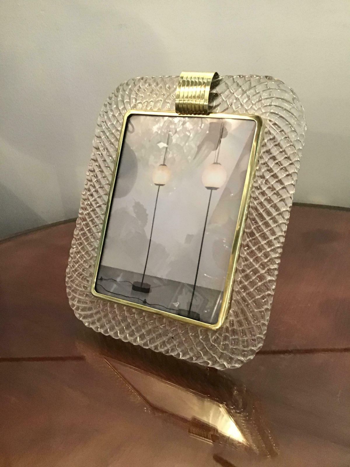 Barovier E Toso Portafoto Murano Glass Brass, 1940, Italy photo Home Decor