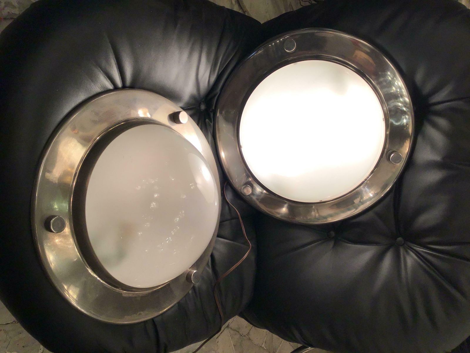 Azucena Sconces / Ceilling Lights Glass Metal Crome, 1950, Italy photo buy