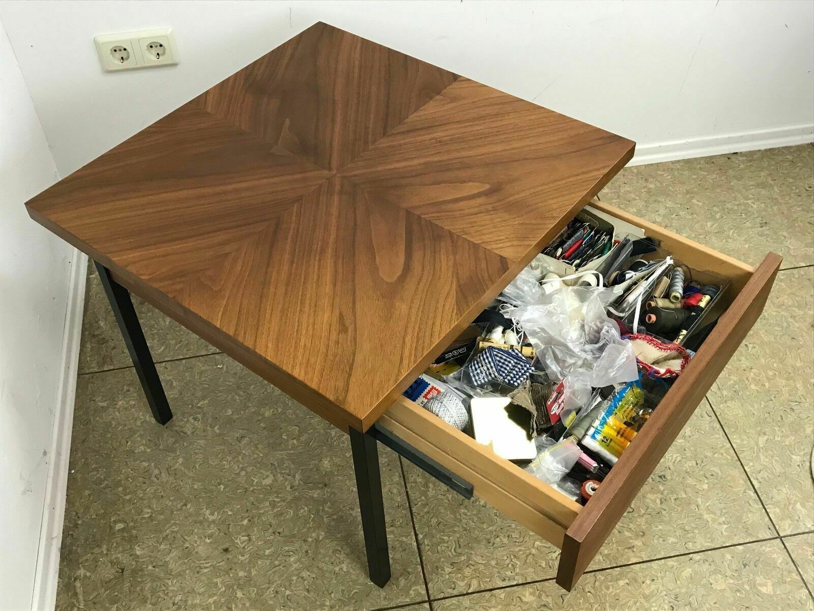60er 70er Jahre Teak Nähkasten Nähtisch Utensilio Coffee Table Mid Century 60s photo 249.0