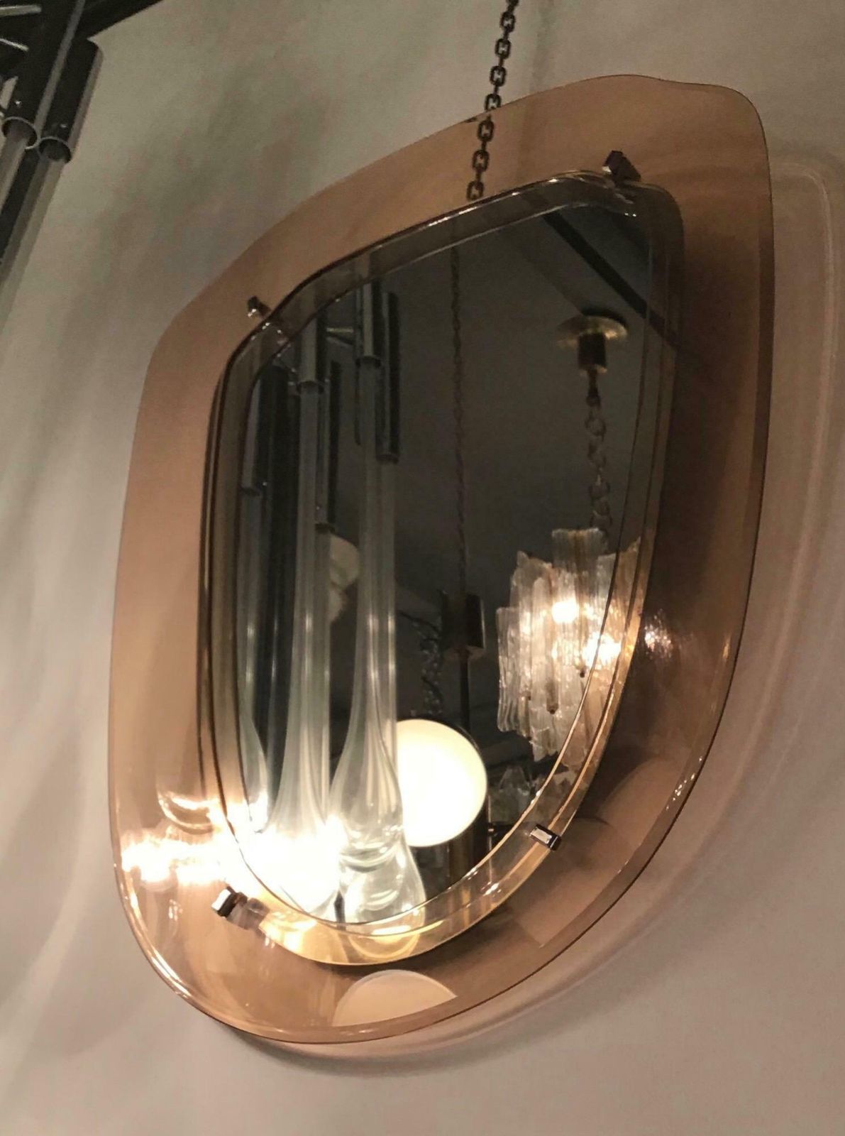 photo furniture Cristal Art Mirror Glass Metal Crome 1955 Italy