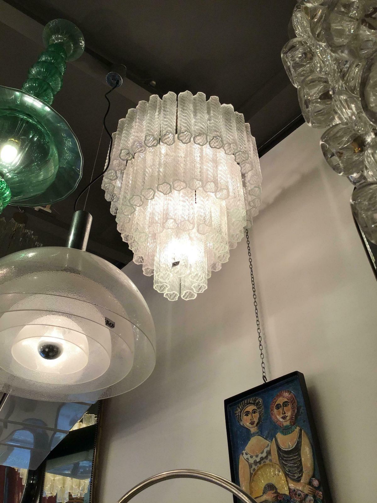 photo furniture Venini Chandelier Murano Glass Iron, 1950, Italy