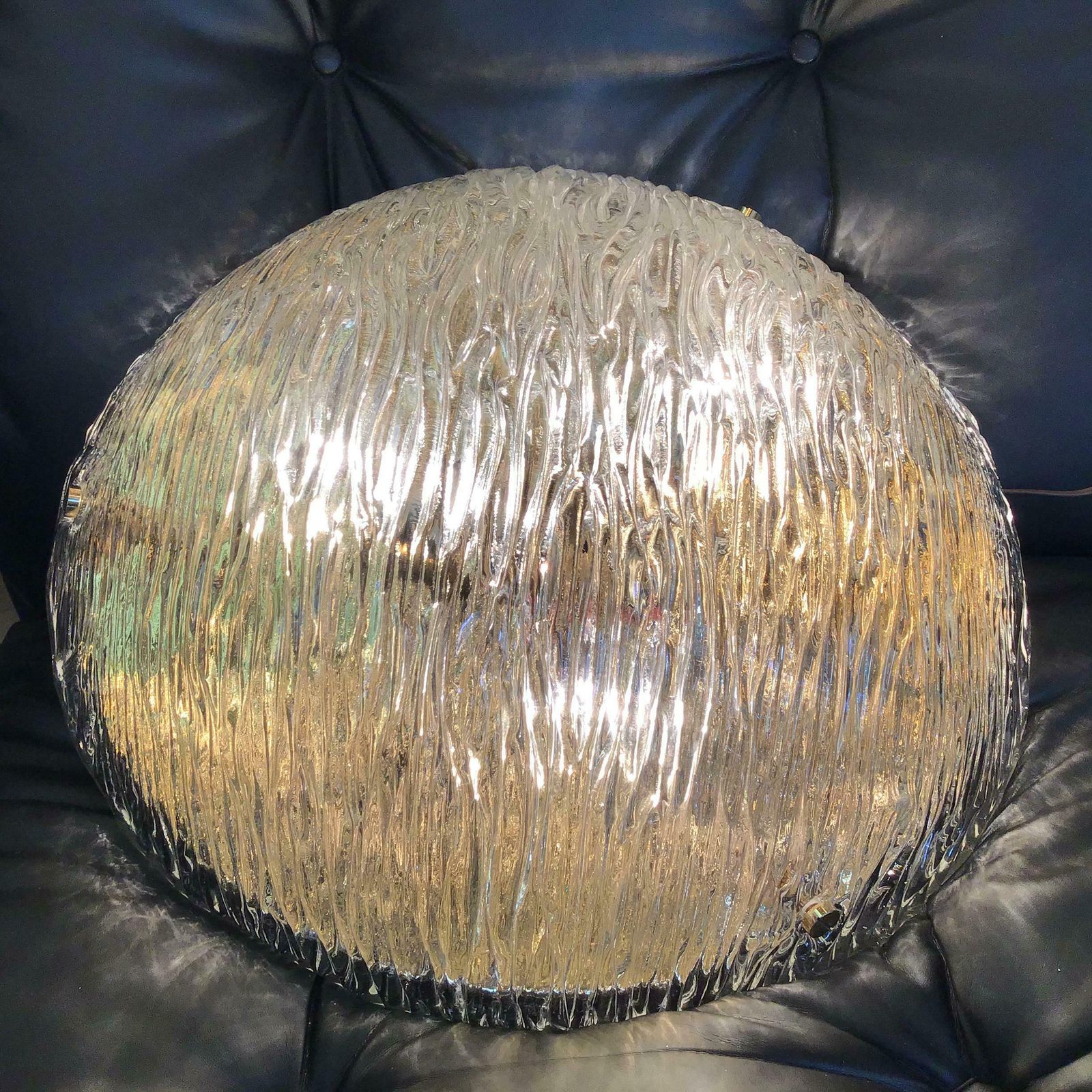 Venini “Toni Zuccheri” Ceilling Light Murano Glass Brass 1955 Italy photo vinterior