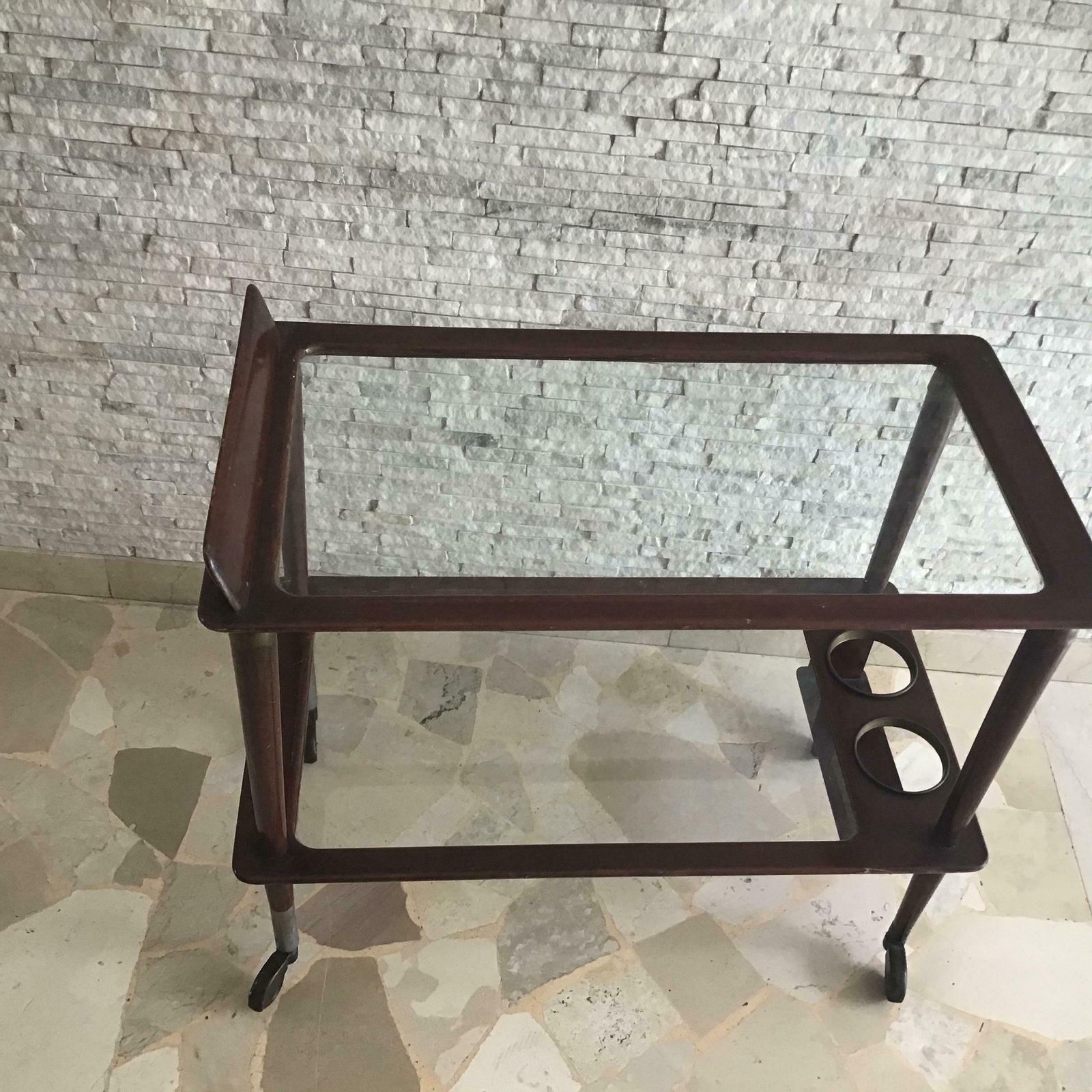 Cesare Lacca Trolley For Food And Bottles Brass Wood Glass Metal Crome 1950italy photo Furniture