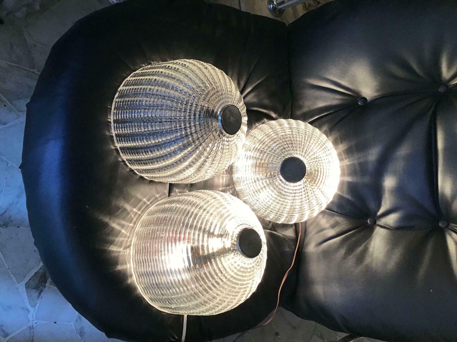 Seguso Sconces Ceilling Light Murano Glass Metal Crome 1950 Italy photo vinterior
