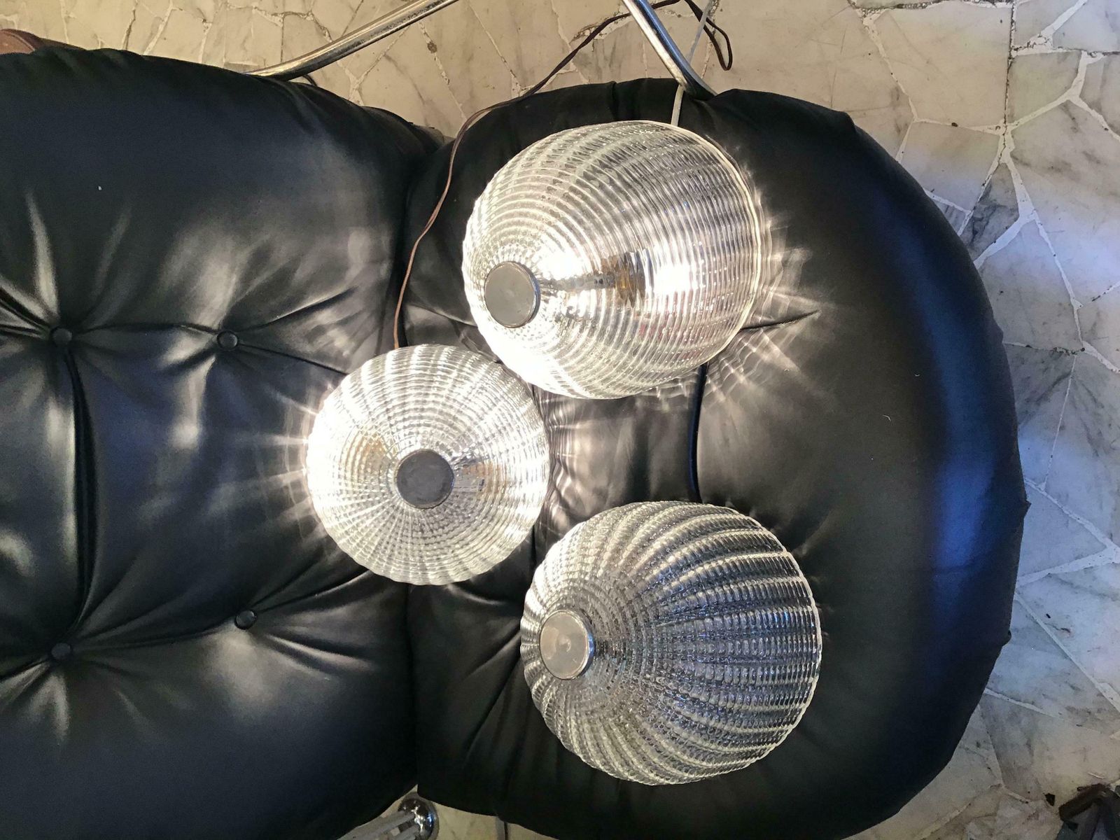 photo buy Seguso Sconces Ceilling Light Murano Glass Metal Crome 1950 Italy