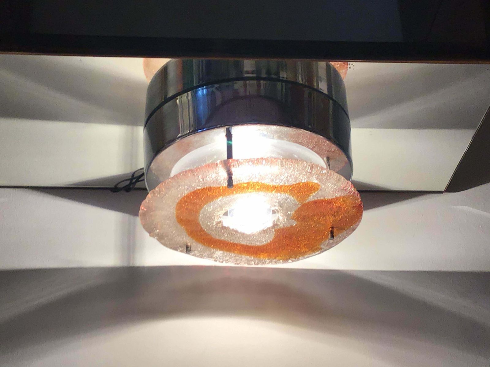 photo vinterior Mazzega Ceiling Light Murano Glass Metal Crome, 1960, Italy