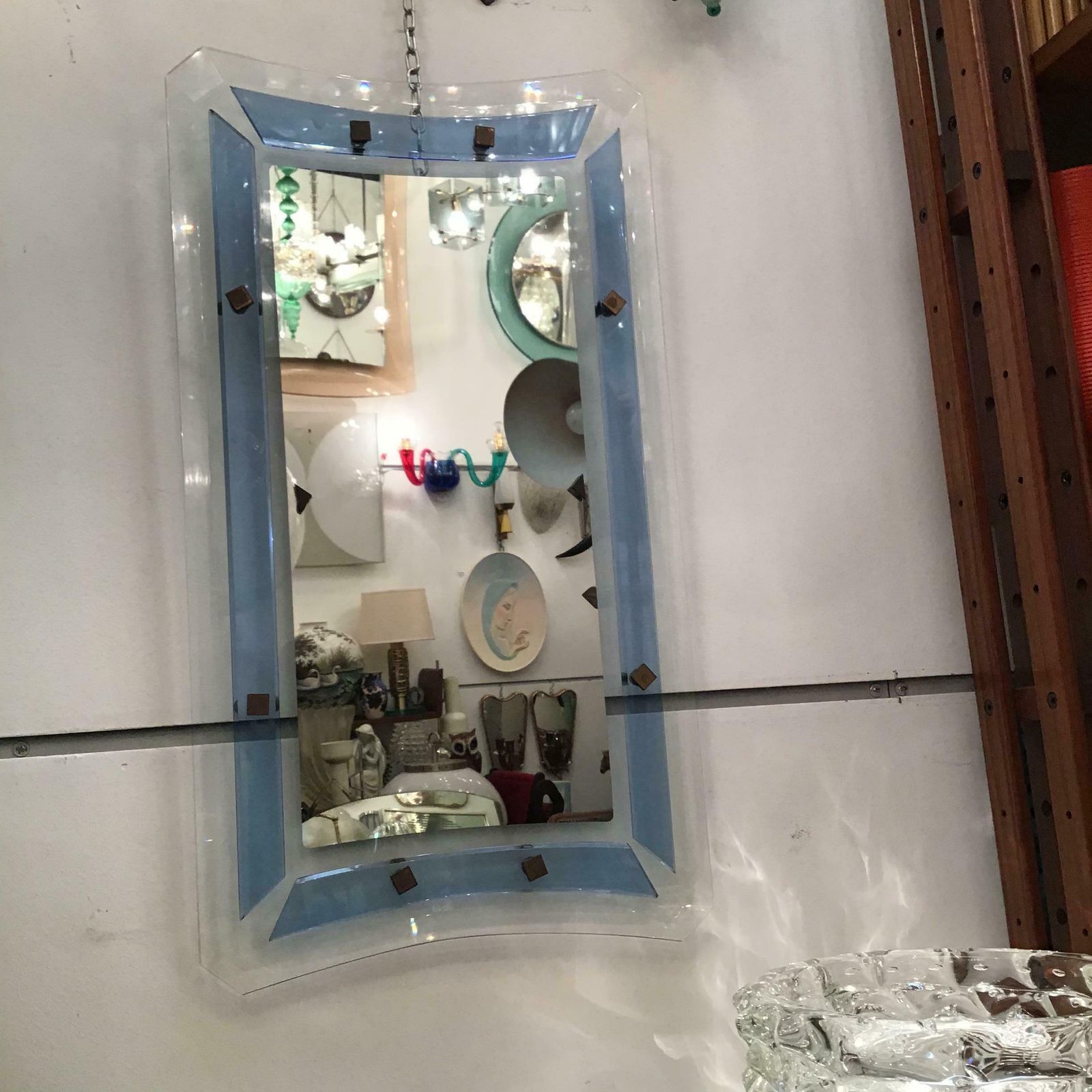 6781.0 Fontana Arte Luigi Fontana Mirror Glass Brass 1940 Italy photo
