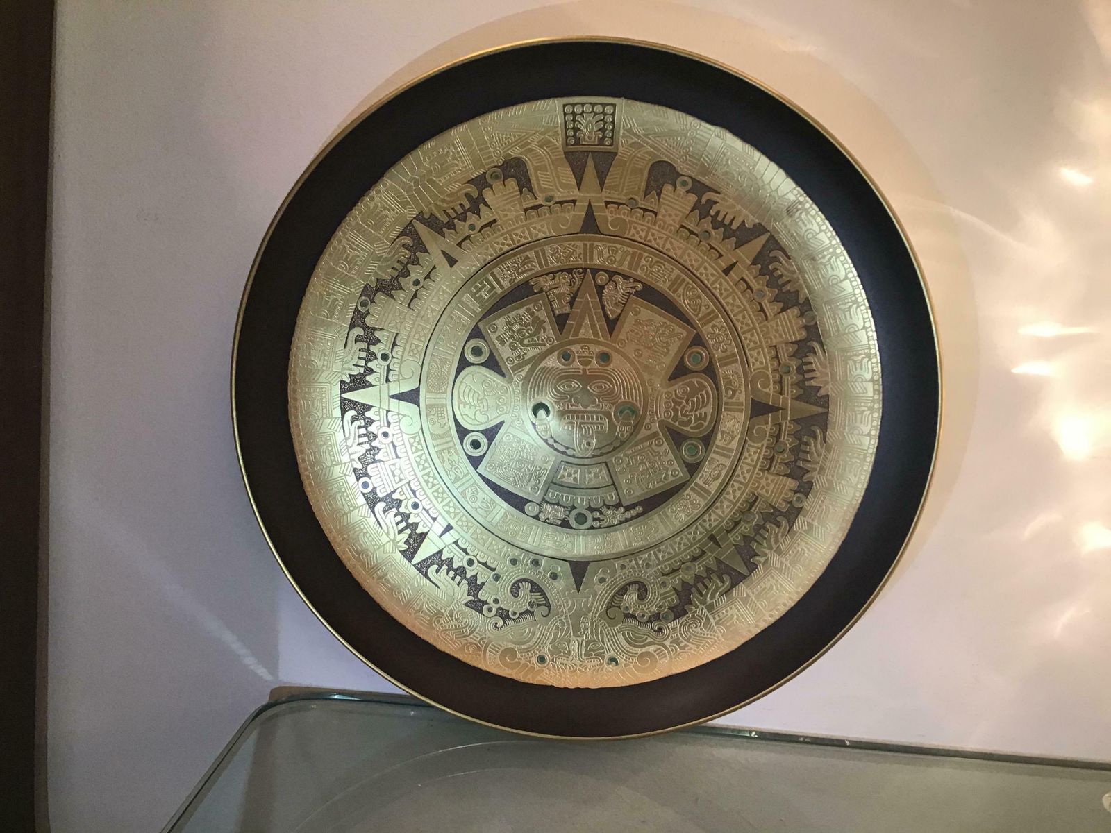 Morbelli Porcelain Pietra Del Sole Wall Plate Worked With Pure Gold 1960 Italy photo vinterior