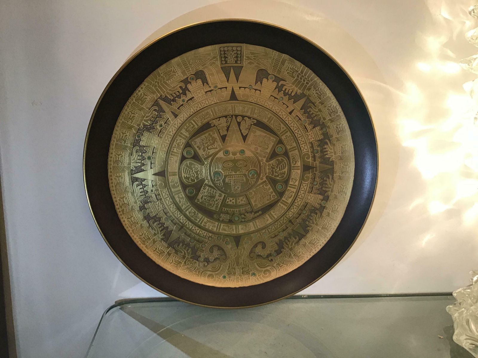 photo furniture Morbelli Porcelain Pietra Del Sole Wall Plate Worked With Pure Gold 1960 Italy