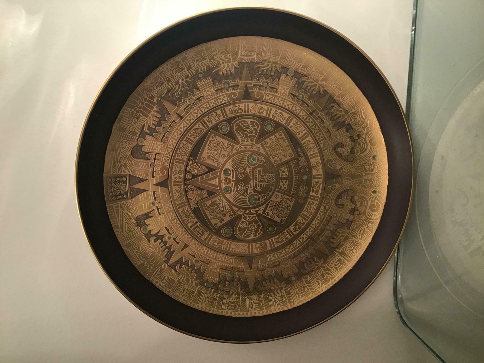 photo buy Morbelli Porcelain Pietra Del Sole Wall Plate Worked With Pure Gold 1960 Italy