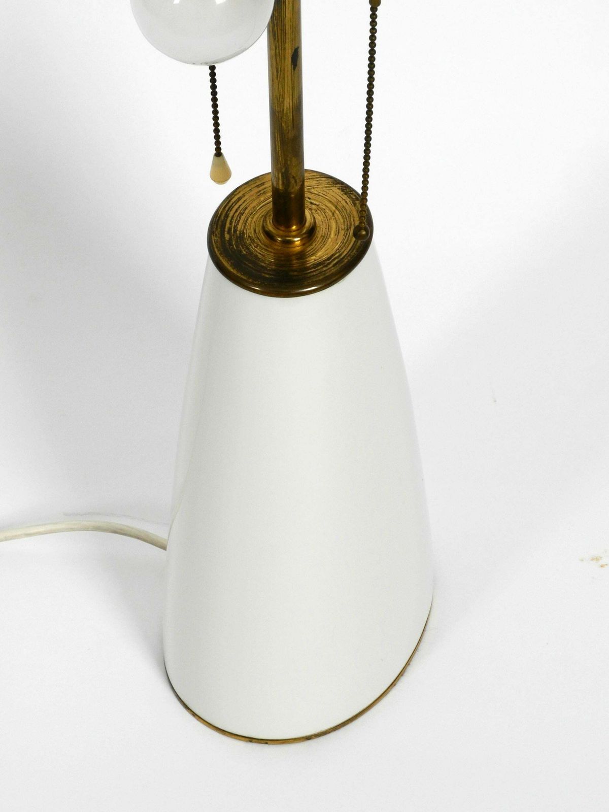 photo buy Large Elegant 1960s Kpm Table Lamp In Porcelain And Pleated Silk Lampshade