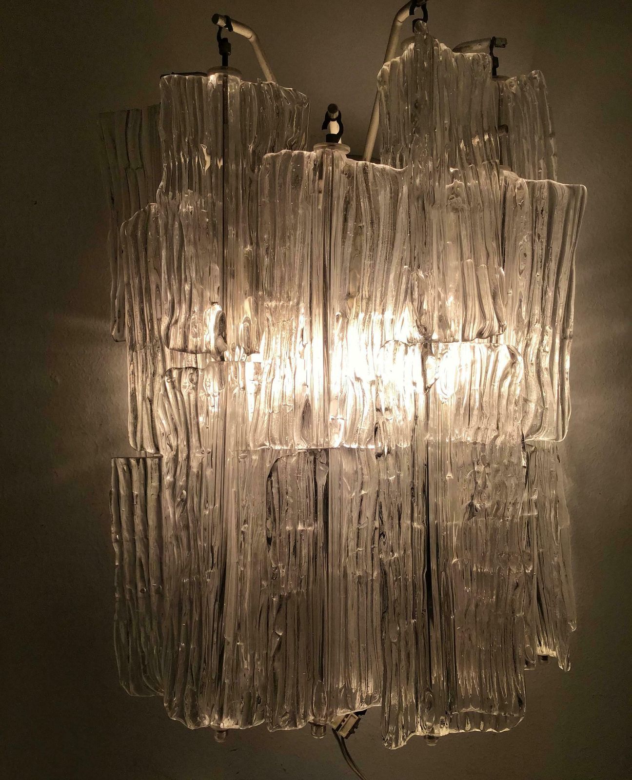 Venini “Toni Zuccheri “ Sconce Murano Glass Metal Crome 1950 Italy photo furniture