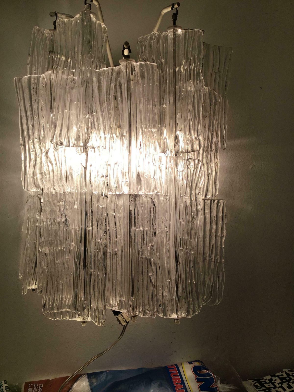 Venini “Toni Zuccheri “ Sconce Murano Glass Metal Crome 1950 Italy photo vinterior