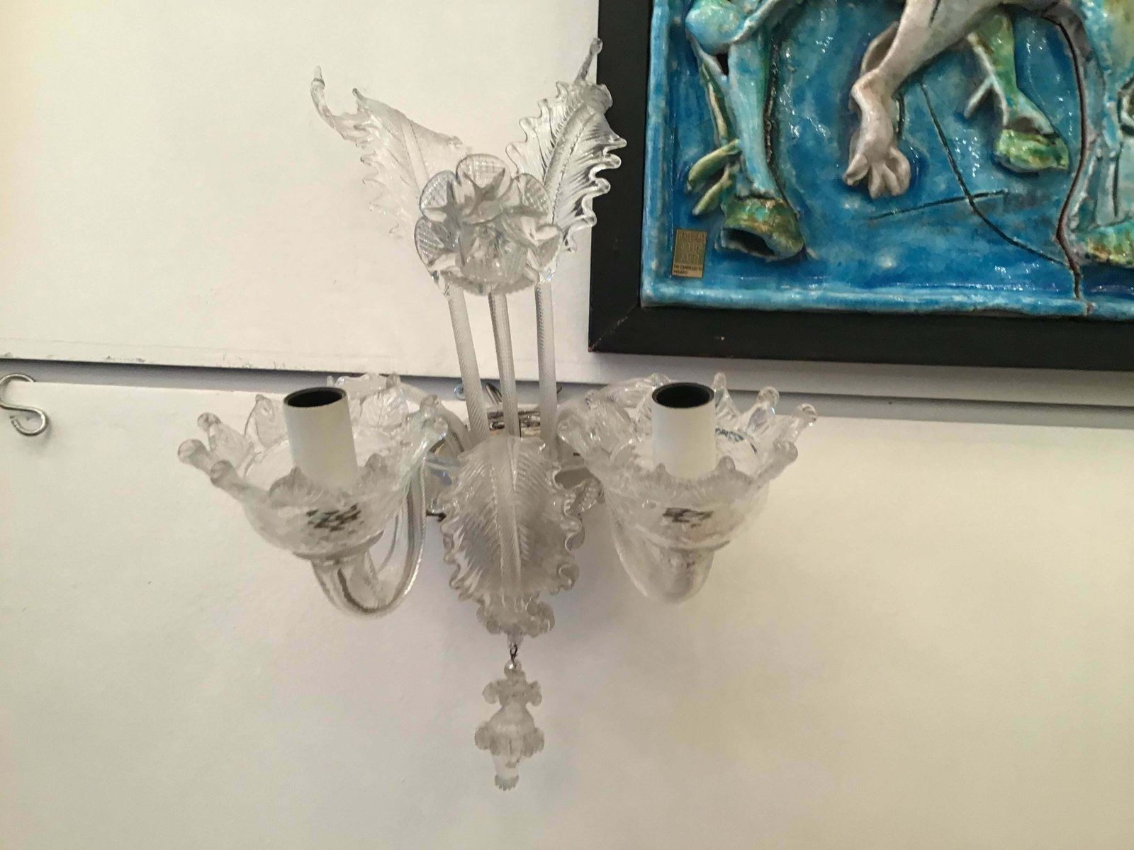 photo furniture Barovier E Toso Sconce Murano Glass Iron Aluminium 1940 Italy