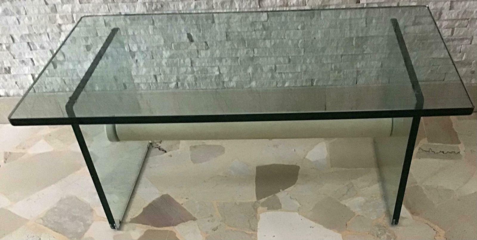 photo for sale Fontana Arte Coffee Table Glass Metal 1969 Italy