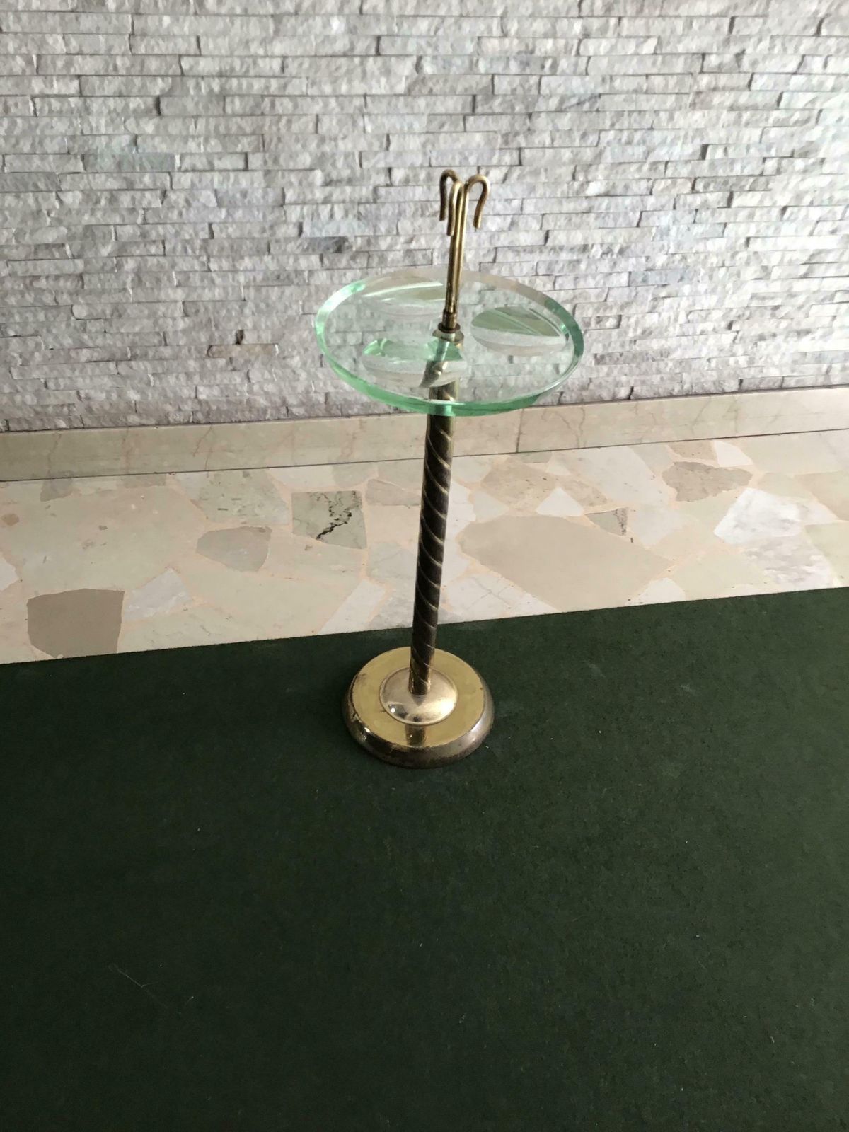 Fontana Arte Floor Ashtray Brass Glass, 1955, Italy photo furniture