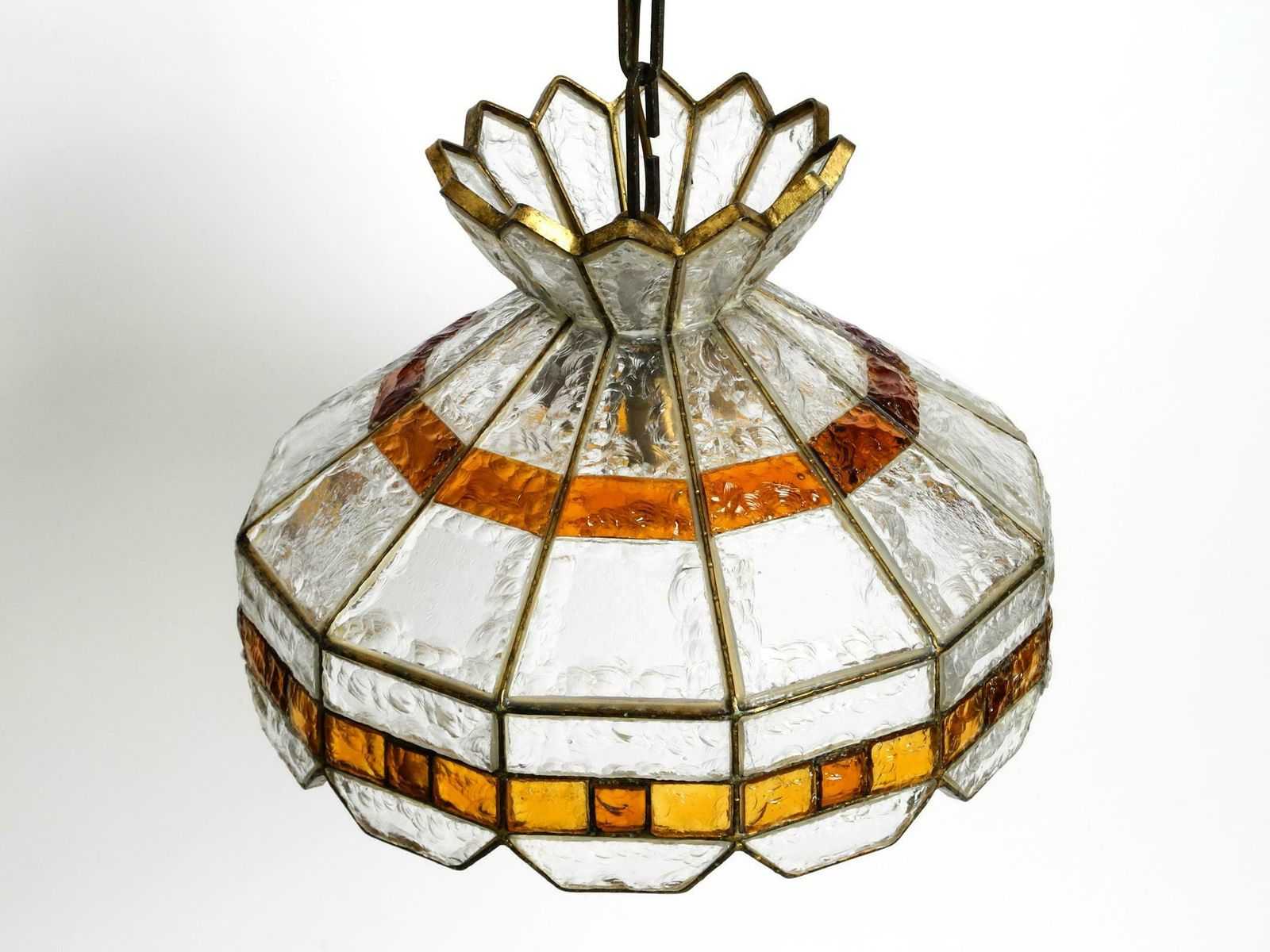 Beautiful Large Heavy 1960s Italian Poliarte Glass Ceiling Lamp photo Lighting