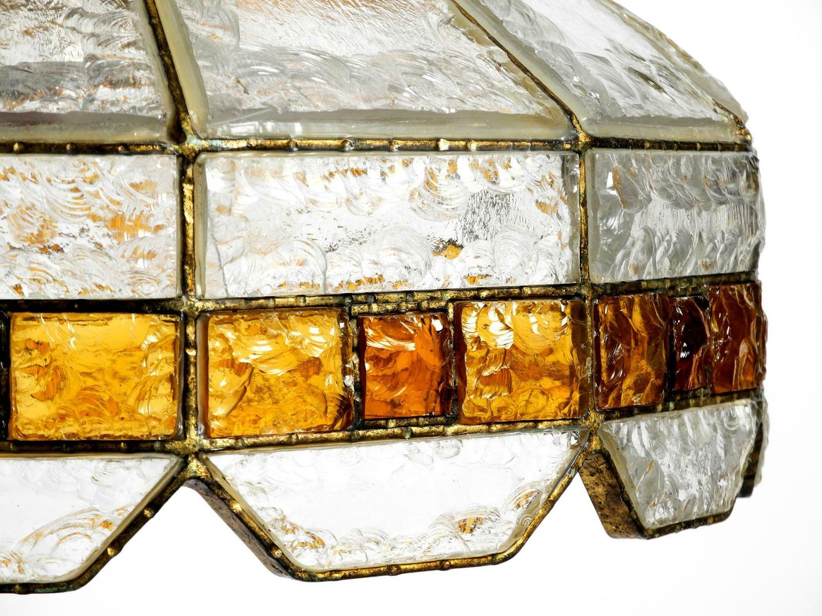 photo furniture Beautiful Large Heavy 1960s Italian Poliarte Glass Ceiling Lamp